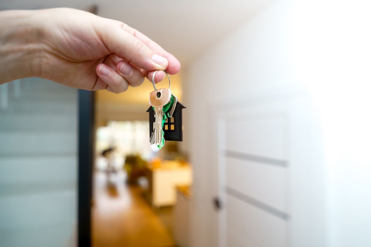 House keys after a 20% down payment on a new home